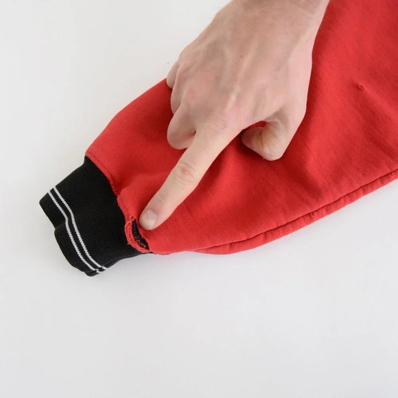 Vintage Nike Red Check Tag Red Quarter Zip made in U.S.A. "Polska" Logo Size XL - Picture 10 of 14